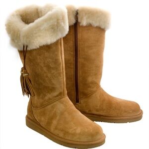 UGG Chestnut Plumdale Tassel Sheepskin Tall Boot